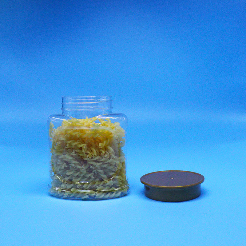 Boş Hava geçirmez Açık PET Gıda Sınıfı Plastik Kavanoz Vuruş Kapak Gıda Şekerleme Kurabiye Fındıkları