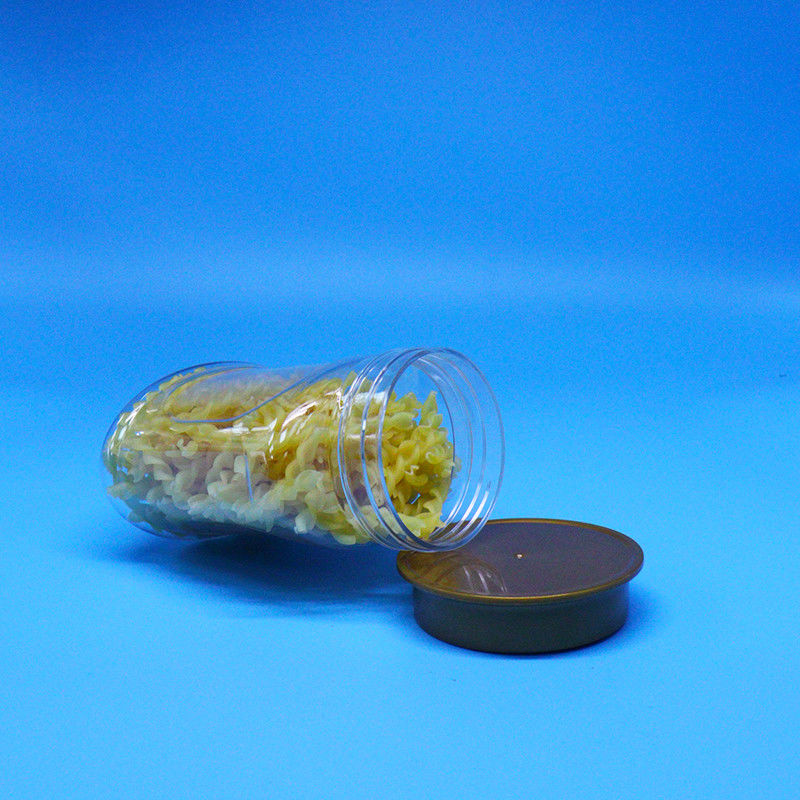 Boş Hava geçirmez Açık PET Gıda Sınıfı Plastik Kavanoz Vuruş Kapak Gıda Şekerleme Kurabiye Fındıkları