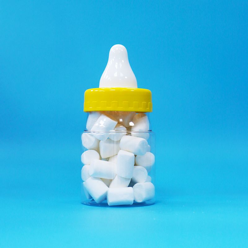 Gıda sınıfı Şeffaf PET Plastik Kapalı Kavanoz Vuruş Kapak Gıda Şekerli Kurabiye