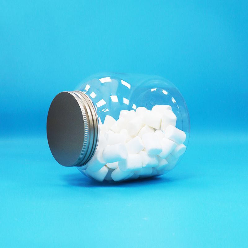 Alüminyum Vidalı Kapaklar Şeffaf Plastik PET Yuvarlak Şekerleme Kuruyemiş Günlük Gıda Kavanozları Çevre Dostu