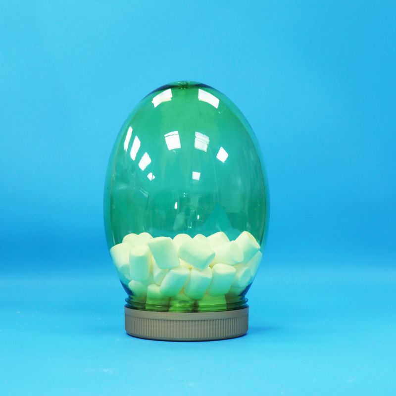 Eşsiz Şekilli Şeffaf Plastik PET Gıda Sınıfı Kuruyemiş Fıstık Şekeri Kavanozu Vidalı Düz Kapak