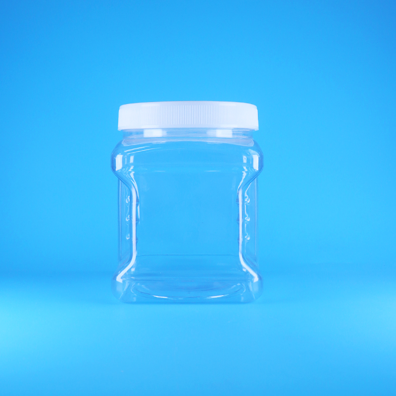 Tatlı Kuruyemiş Meyveler Bebek Maması İçin Kare Hava Almayan PET Vidalı Kapaklı Şeffaf Plastik Kavanozlar