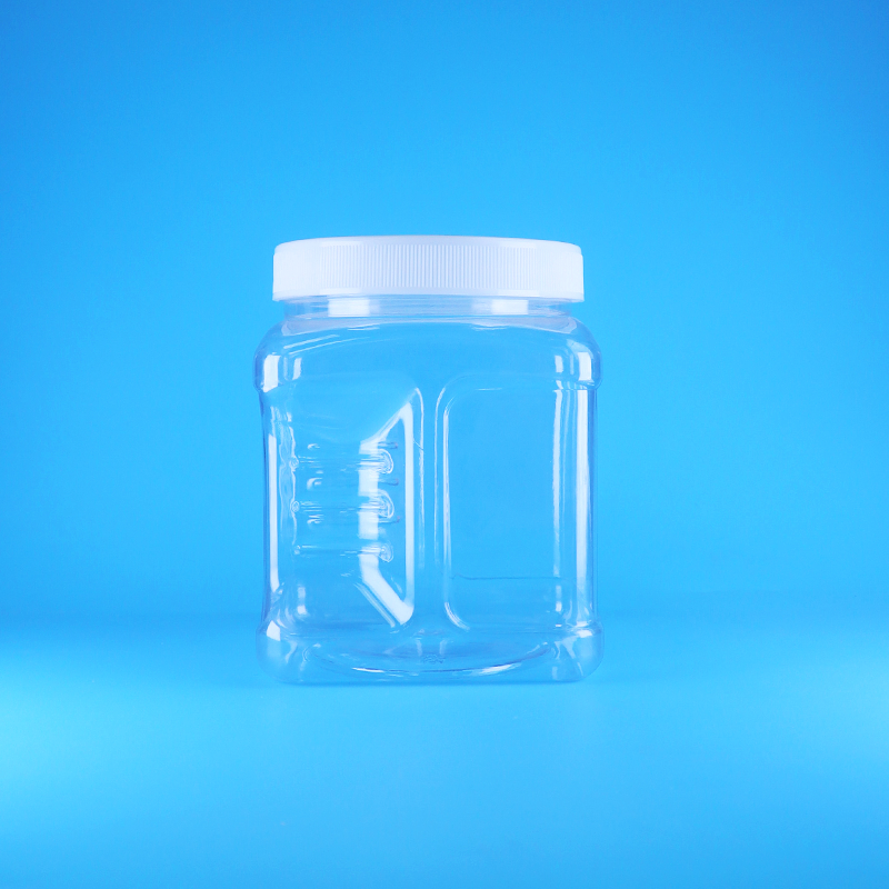 Tatlı Kuruyemiş Meyveler Bebek Maması İçin Kare Hava Almayan PET Vidalı Kapaklı Şeffaf Plastik Kavanozlar