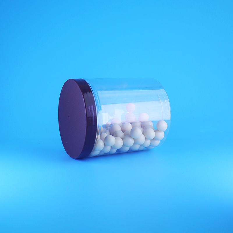 Gıda Sınıfı Hava Geçirmez Uzun Yuvarlak Şeffaf PET Plastik Tatlı Kuru Gıda Kavanozları Vidalı Düz Kapak