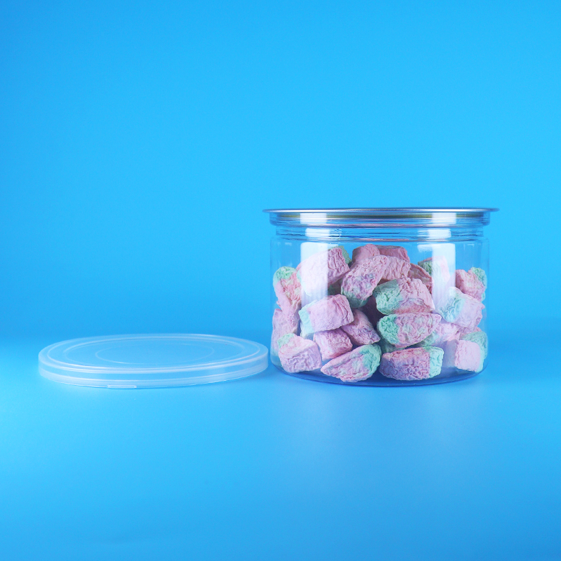 Plastik Şeffaf PET Yuvarlak Kolay Açılır Kapaklı Gıda, Şekerleme, Kurabiye, Atıştırmalık, Çay Kutusu