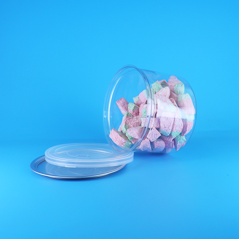 Plastik Şeffaf PET Yuvarlak Kolay Açılır Kapaklı Gıda, Şekerleme, Kurabiye, Atıştırmalık, Çay Kutusu