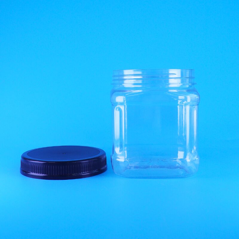 Kare Açık Havasız Döşeme Kapağı Plastik Atıştırmalık Kuru üzüm Geniş Fasulye Çam Fındığı Depolama Kavanozları