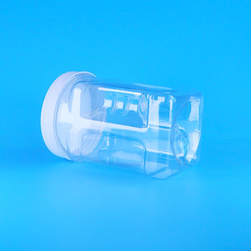 Emon dilimli Çilek kurabiyeleri Kurutulmuş mürekkepbalığı PET Açık Plastik vida kapağı Yakalama kavanozları Gıda sınıfı