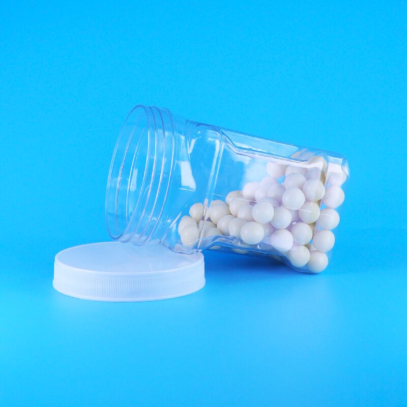 Susam Mısır ezmesi doldurma bisküvi PET Şeffaf Plastik vida kapağı kare tutma kavanozları Bpa ücretsiz