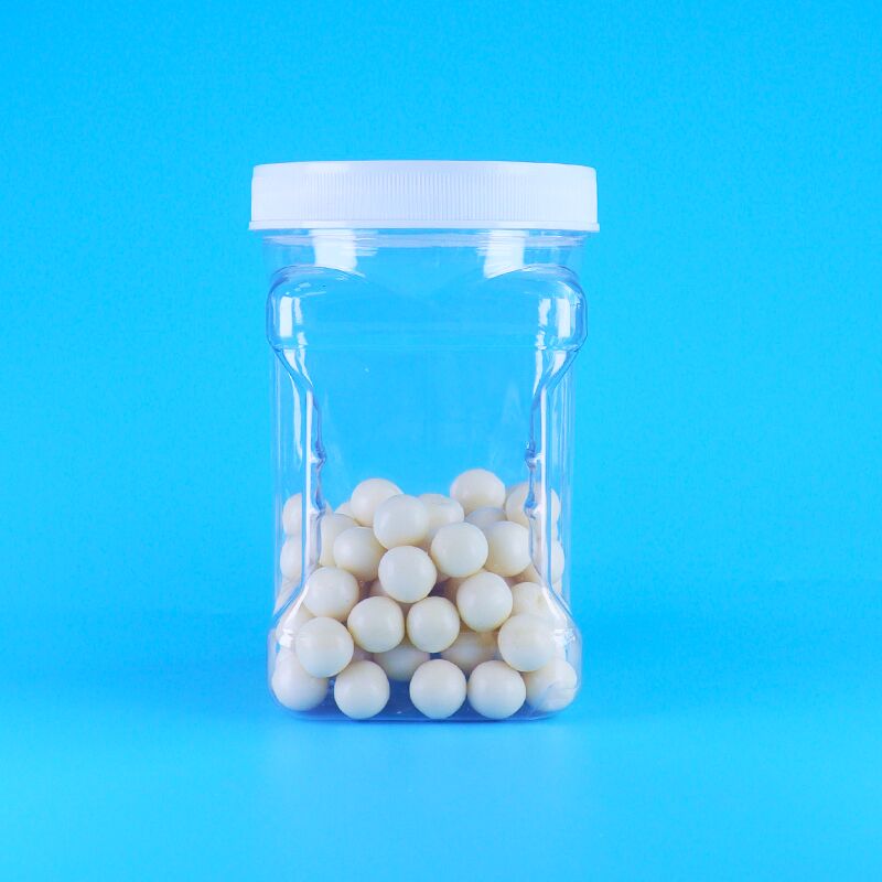 Susam Mısır ezmesi doldurma bisküvi PET Şeffaf Plastik vida kapağı kare tutma kavanozları Bpa ücretsiz