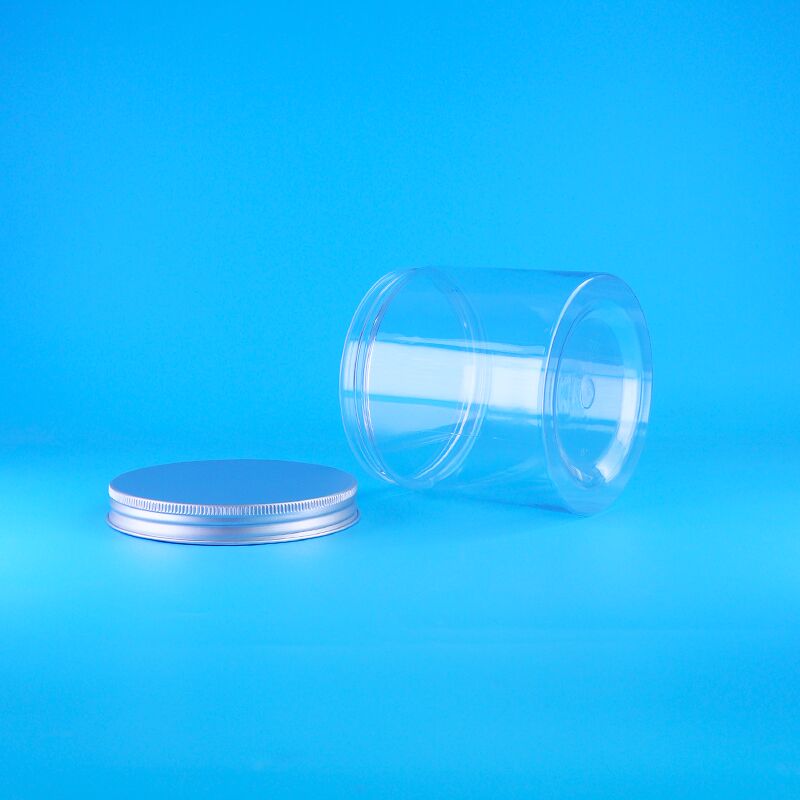 Silindir Kolay Açık Kapak Yiyecek Kahve Şeker Kekler Gül Çayı Plastik Açık PET Kavanoz