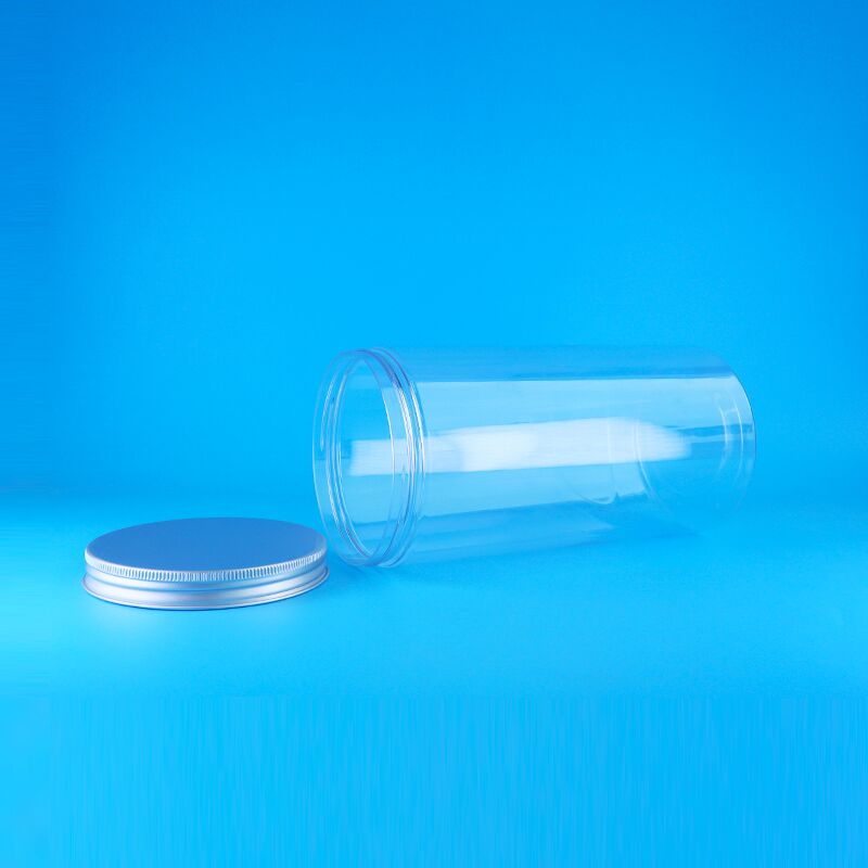 Vuruş Kapakları Geniş Ağız Açık Hava geçirmez Yüksek Yuvarlak Plastik Kuru Gıda Ayı Bisküvi Kavanozları