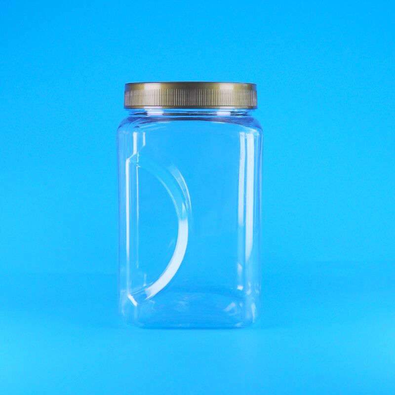 PET kare şeklinde şeffaf Kahverengi Kapaklı plastik Gıda Sınıfı kurabiye Badem Kuru meyve Kavanozu