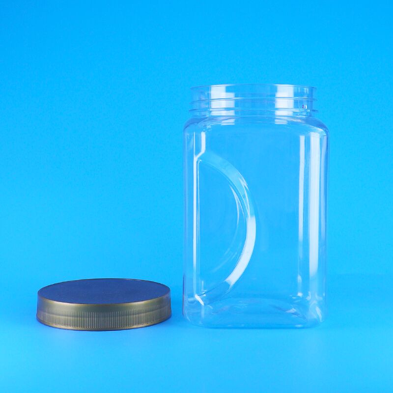 PET kare şeklinde şeffaf Kahverengi Kapaklı plastik Gıda Sınıfı kurabiye Badem Kuru meyve Kavanozu