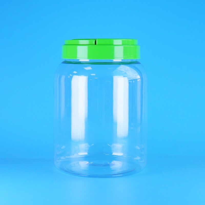 Fil Flat Cap Gıda Yükleme Açık Kahve Şeker Kuru Gıda PET Yuvarlak Plastik Kavanoz