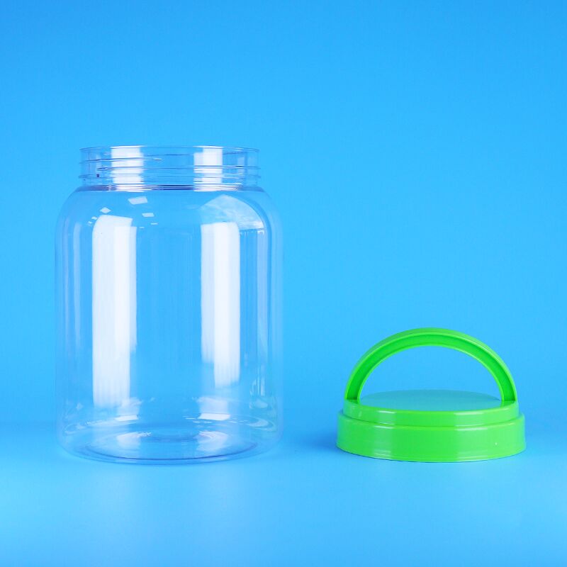 Gıda sınıfı Düz Kapak Açık Kahve Şeker Lotus Tohumu Bebek Yiyecekleri PET Yuvarlak Plastik Kavanoz