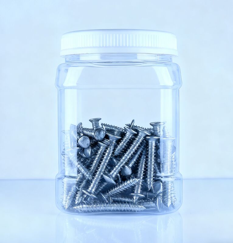 Gıda sınıfı Mandarin kabuğu Çinli Kestane PET Kare Şekil Açık Beyaz Kapak Plastik Kavanoz