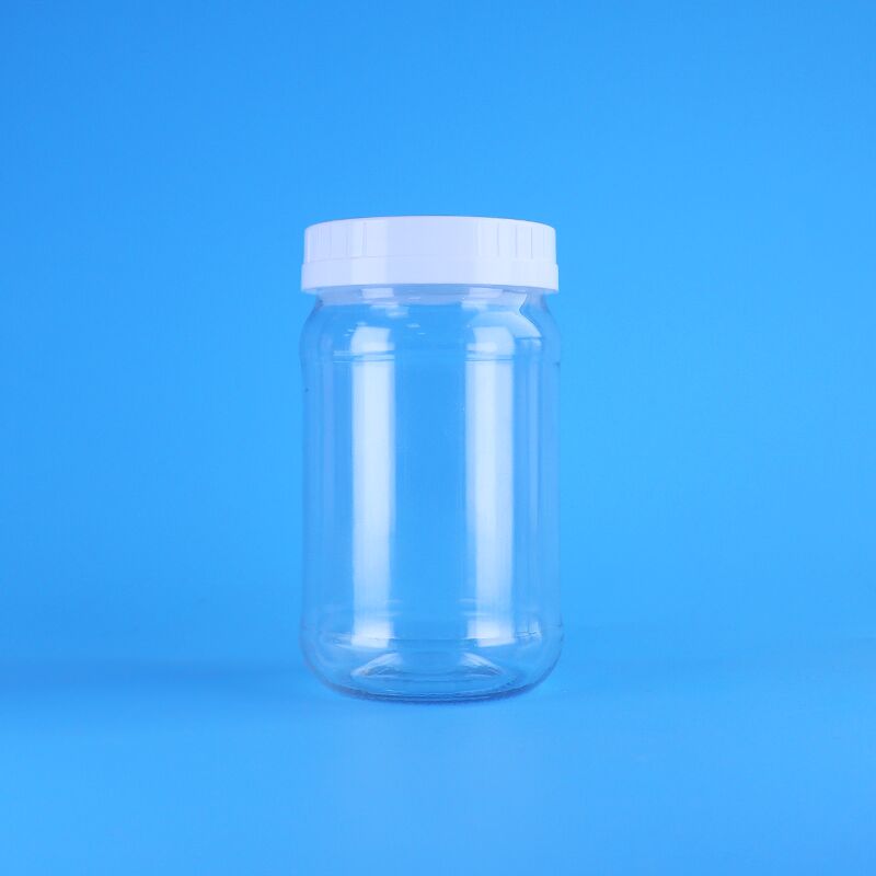 220ml Salata ve reçel ambalajı için beyaz vida kapağı olan temiz gıda sınıfı plastik kavanoz