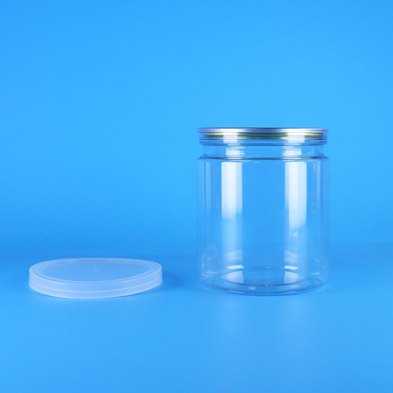250 ml hava geçirmez PET kavanozu popkorn ve patates püresi için kolayca açılan kapağı olan plastik ambalaj kavanozu