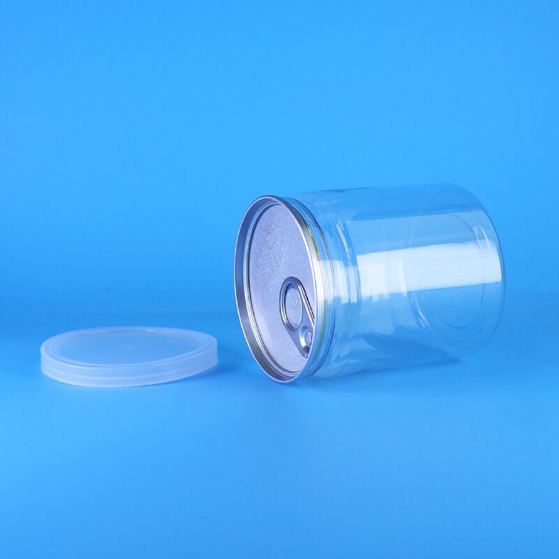 250 ml hava geçirmez PET kavanozu popkorn ve patates püresi için kolayca açılan kapağı olan plastik ambalaj kavanozu