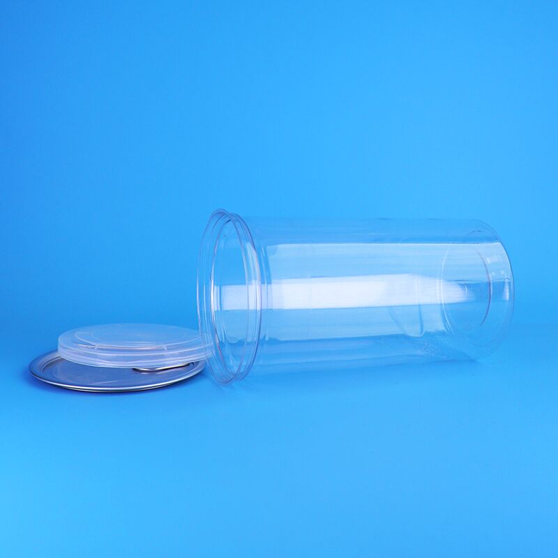 Well Sealing Transparent PET Plastic Jar with Easy Open Aluminum Lids and Custom Design Options
