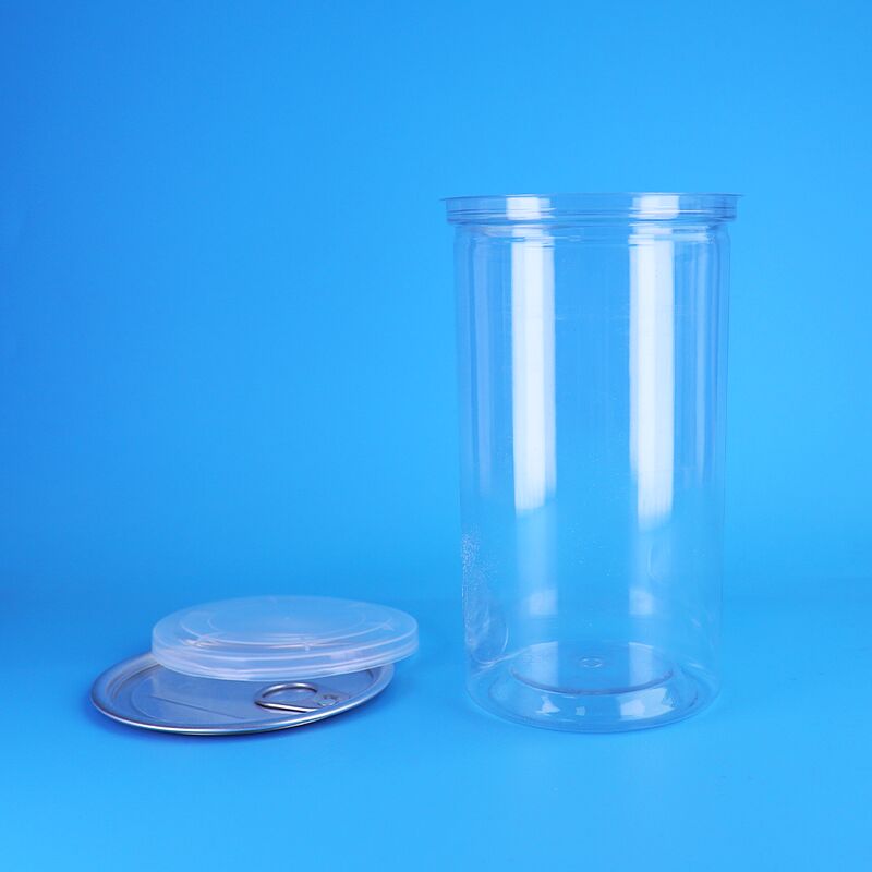 Well Sealing Transparent PET Plastic Jar with Easy Open Aluminum Lids and Custom Design Options