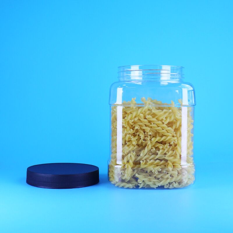 Kuraseler ve Kuruyemişler İçin İyi Sızdırmaz Gıda Sınıfı Kapaklı Özel Kare PET Plastik Kavanoz