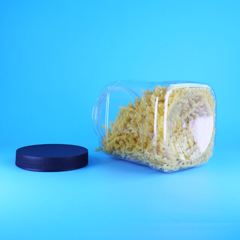 Kuraseler ve Kuruyemişler İçin İyi Sızdırmaz Gıda Sınıfı Kapaklı Özel Kare PET Plastik Kavanoz