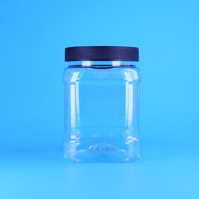 850ml Gıda Sınıfı PET Kare Şekilli Plastik Ambalaj Kavanozu Vidalı Kapaklı Bebek Maması ve Şeker Saklama İçin