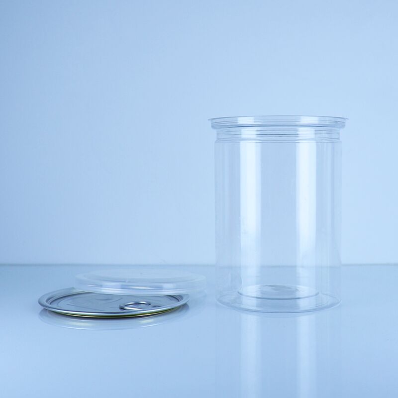 Kolay Açılır PE Kapaklı Şeffaf PET Mama Saklama Bisküvi Pasta Şeker Kuruyemiş Kutusu