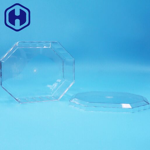 Gıda sınıfı Boş Kuru meyve şekerleme çikolata kurabiye PET plastik sekizgen ambalaj kutusu