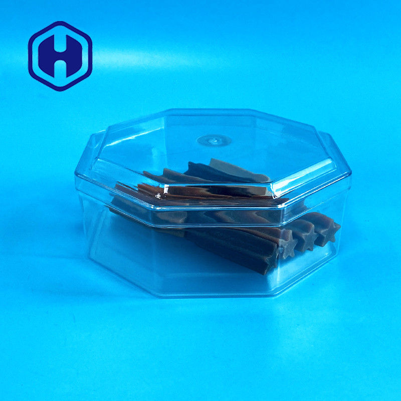 Sekizgen Özel Somun Eti Cubilose 15oz Şeffaf PET Kutu