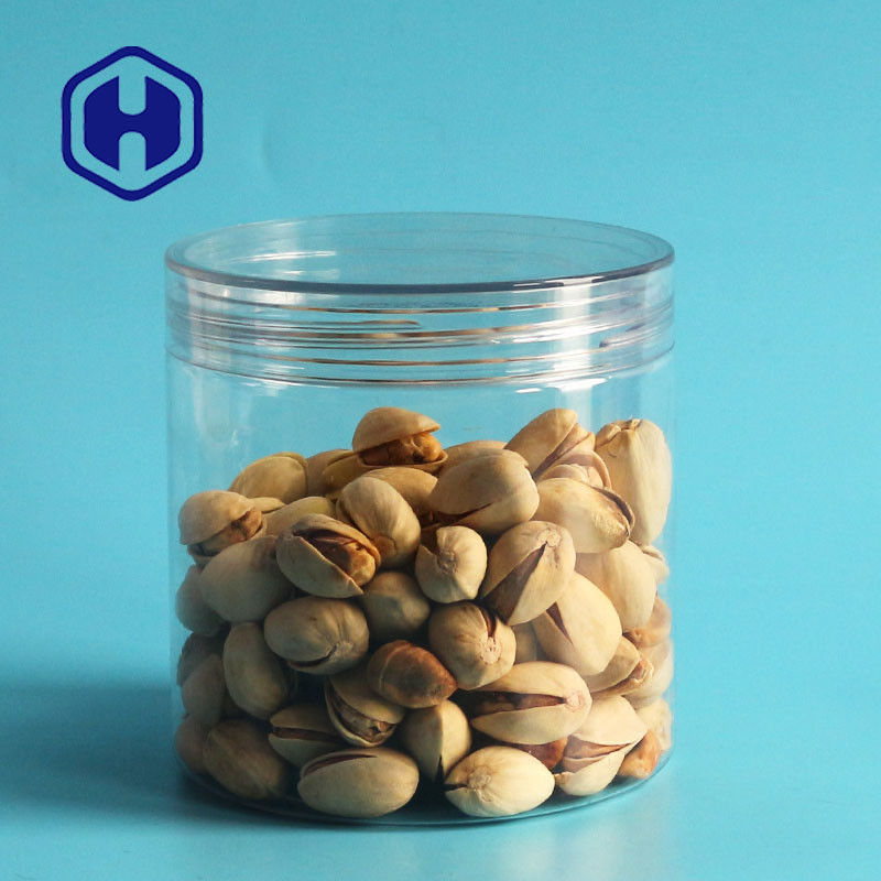 Şeffaf Hava Geçirmez Plastik Kutular Fıstık Geniş Ağızlı Pet Yuvarlak Halka Vidalı Kapaklı Eoe Çekin