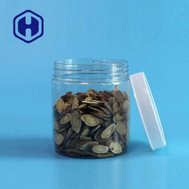 Yuvarlak 510ml 87mm Sızdırmaz Plastik Kavanoz Şeker Sakız PET Saklama Kavanozları