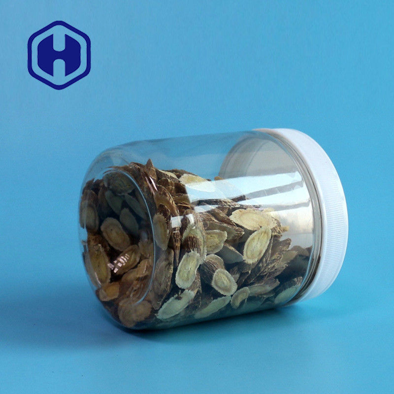 Yuvarlak 510ml 87mm Sızdırmaz Plastik Kavanoz Şeker Sakız PET Saklama Kavanozları