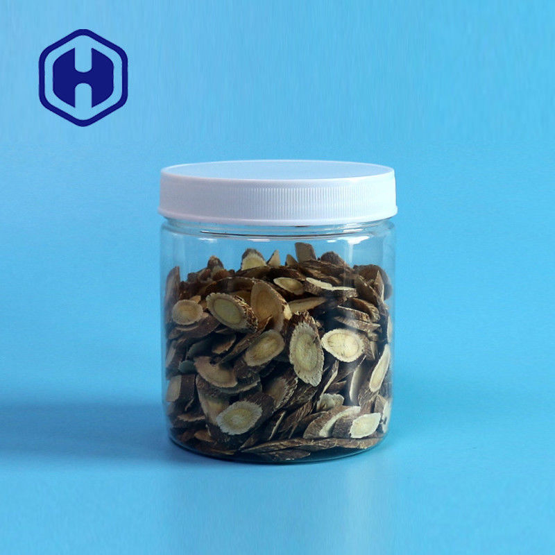 Yuvarlak 510ml 87mm Sızdırmaz Plastik Kavanoz Şeker Sakız PET Saklama Kavanozları