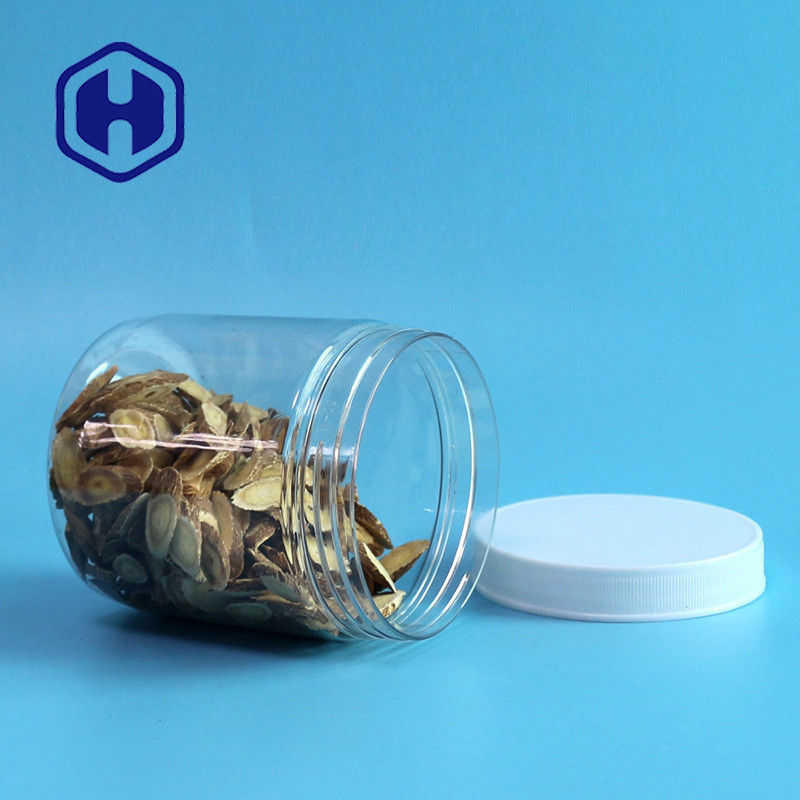 Yuvarlak 510ml 87mm Sızdırmaz Plastik Kavanoz Şeker Sakız PET Saklama Kavanozları