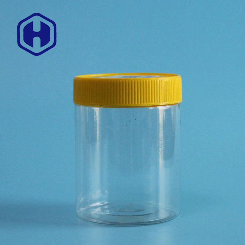 Bpa Free Kuruyemiş Sızdırmaz Plastik Kavanoz 350ml Şeffaf Düz PET Kapaklı Yuvarlak