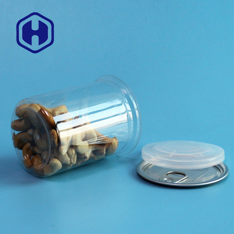 Çekme Halkalı Şeffaf PET Plastik Kutular 300ml Kaju Badem Fıstık Karışık Kuruyemiş Ambalajı