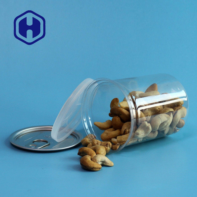 Çekme Halkalı Şeffaf PET Plastik Kutular 300ml Kaju Badem Fıstık Karışık Kuruyemiş Ambalajı