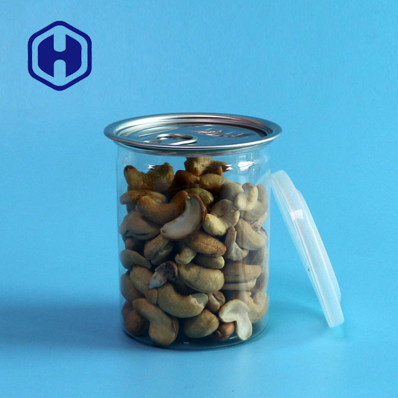 Çekme Halkalı Şeffaf PET Plastik Kutular 300ml Kaju Badem Fıstık Karışık Kuruyemiş Ambalajı