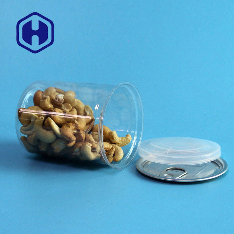 Çekme Halkalı Şeffaf PET Plastik Kutular 300ml Kaju Badem Fıstık Karışık Kuruyemiş Ambalajı