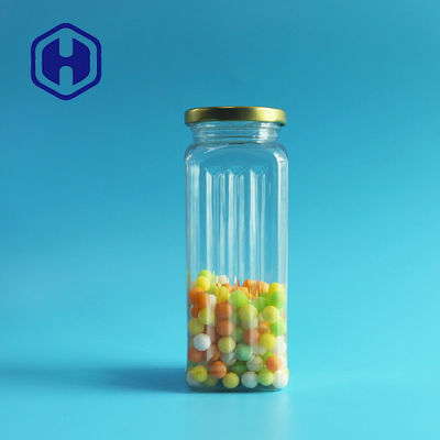 Şeffaf PET Plastik Kavanoz Köpek Tedavisi Gıda Ambalajı Kare Teneke Metal Kapak