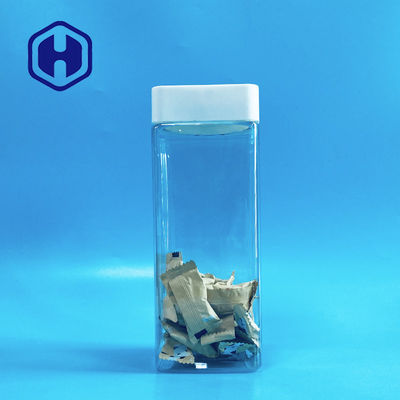 1140ml Kare Plastik Kavanozlar Vidalı Üst Tatlılar Barlar Liner Sızdırmazlıklı Gıda Sınıfı