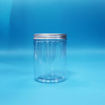 Şeker Kekleri Bebek maması Şeffaf kapalı PET Plastik yuvarlak kavanozlar Alüminyum Kapaklar