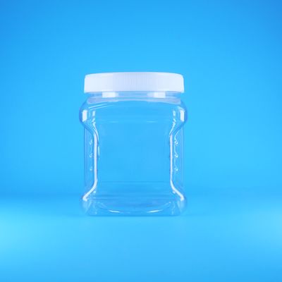 Tatlı Kuruyemiş Meyveler Bebek Maması İçin Kare Hava Almayan PET Vidalı Kapaklı Şeffaf Plastik Kavanozlar