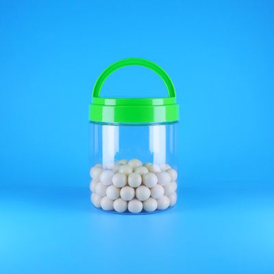 Bpa İçermeyen Vidalı Kapaklı Mühürlenebilir Boş Plastik PET Şeffaf Yuvarlak Fıstık Ezmesi Kavanozu