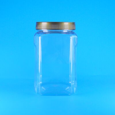 PET kare şeklinde şeffaf Kahverengi Kapaklı plastik Gıda Sınıfı kurabiye Badem Kuru meyve Kavanozu