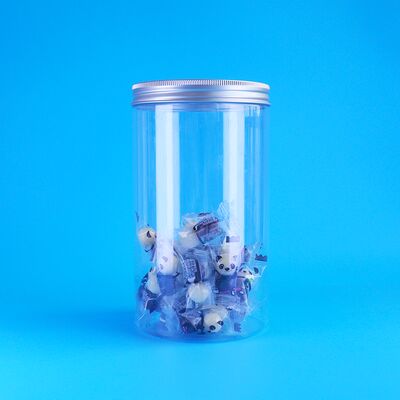 Açık Sızıntı Dayanıklı Darçın Çilek Kurabiyeleri Kabuklu Karpuz Tohumu Yuvarlak PET Kavanozlar Düğüm Kapakları