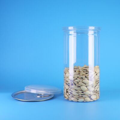 Geniş Ağızlı Kolay Açılır Kapaklı Gıda Sınıfı Kurabiye Şeker Kuru Meyve PET Şeffaf 700ml Kavanoz